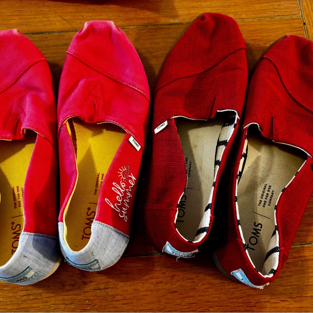 Toms Canvas Slip-On Shoes (Two Pair)